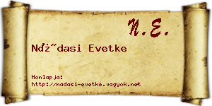 Nádasi Evetke névjegykártya